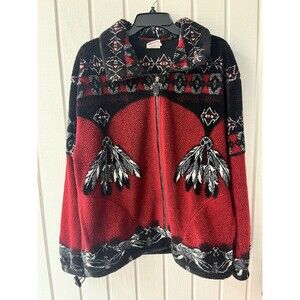 Vintage Milton Funwear Native American Dreamcatcher Fleece Jacket Men's Size M